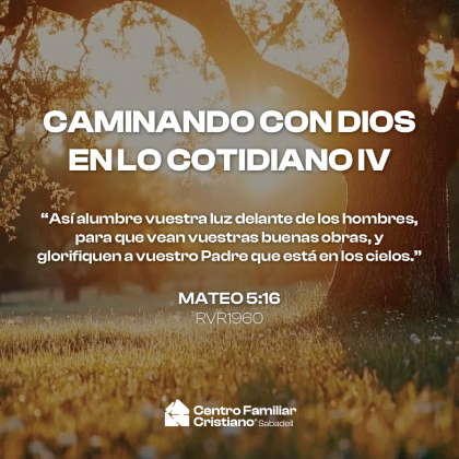 CAMINANDO CON DIOS EN LO COTIDIANO IV: Caminar con Dios reflejando a Cristo